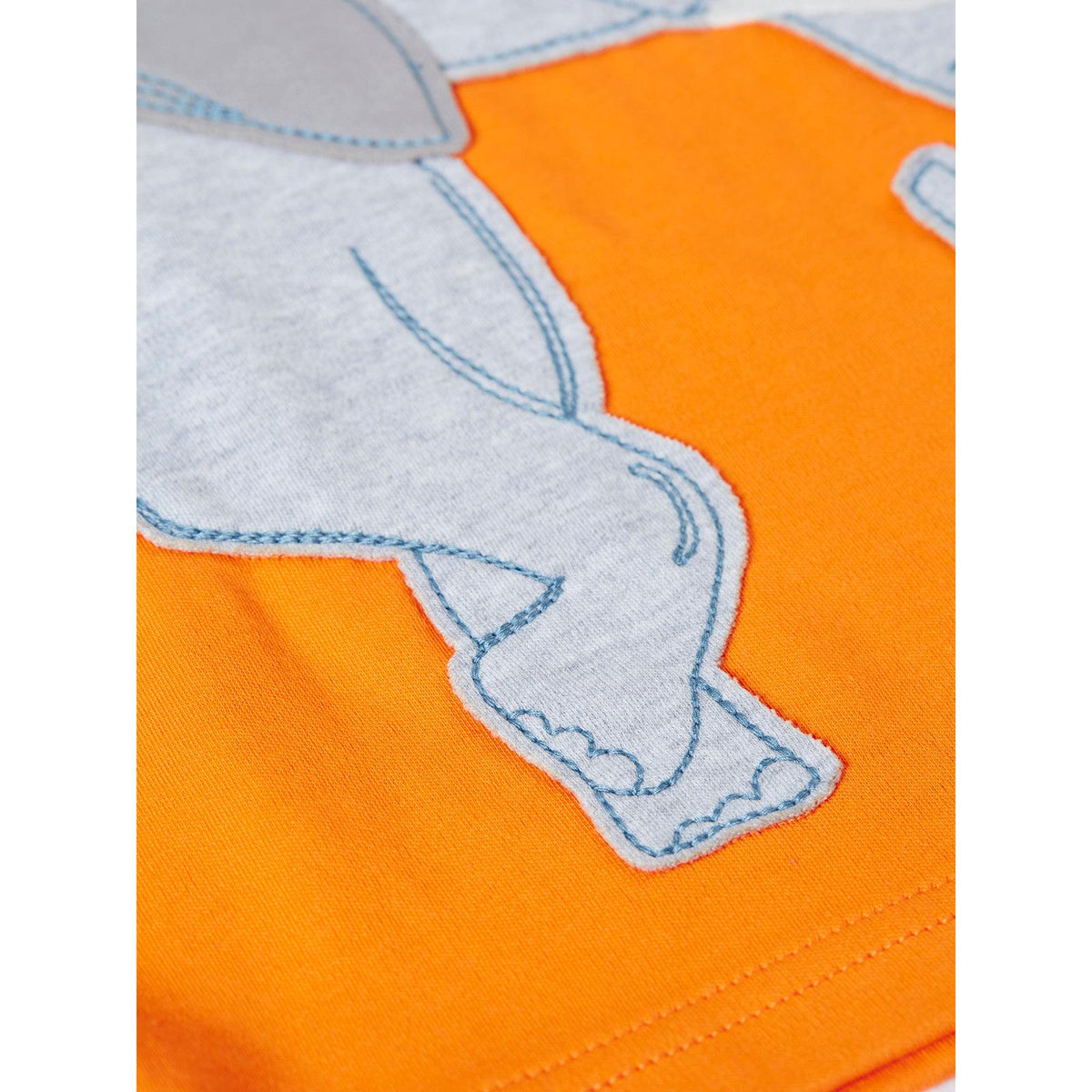 Spark Orange/Elephant Carsen Circular T-Shirt - 1 Left Size 7-8 years-Frugi-Modern Rascals