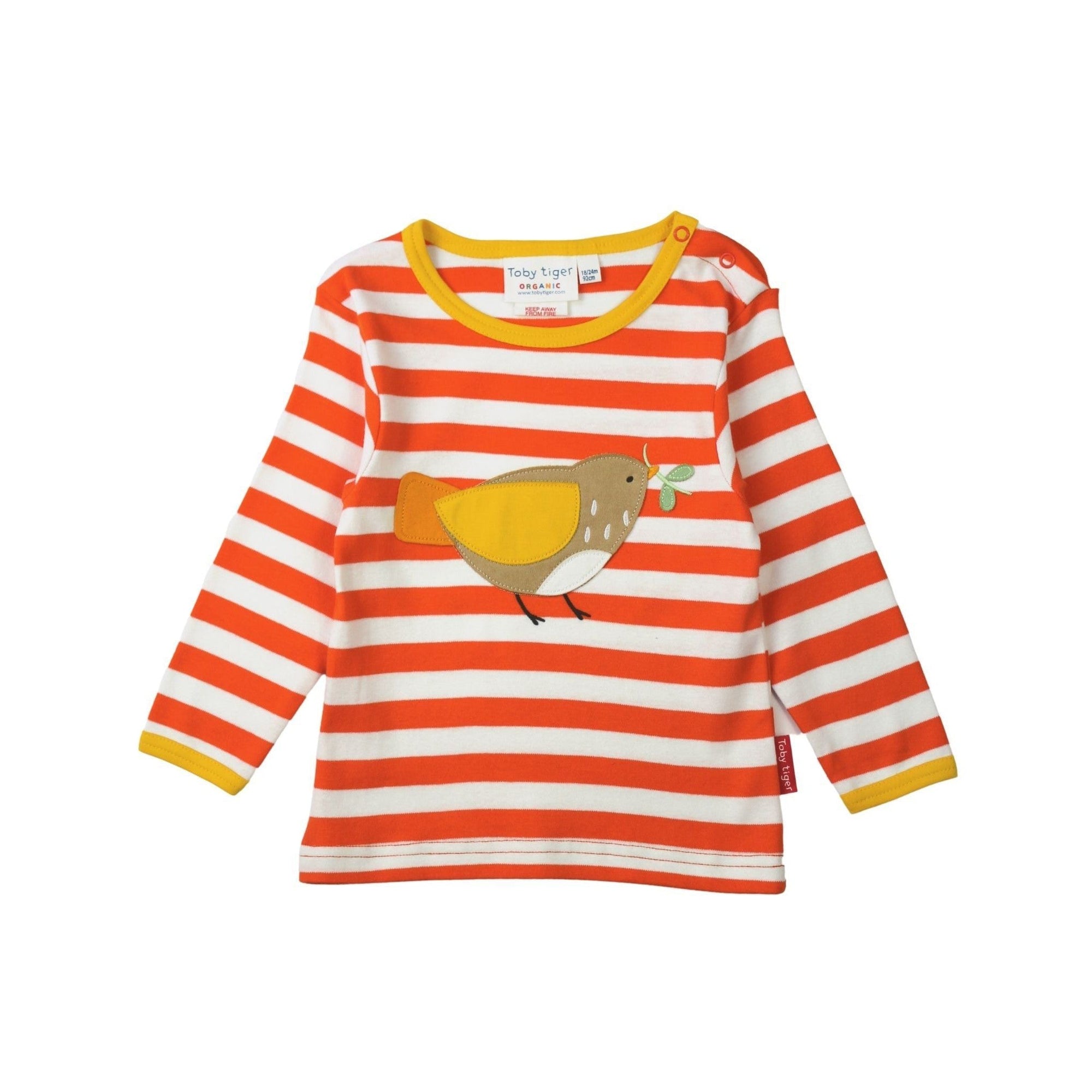 Sparrow Applique Long Sleeve Shirt - 1 Left Size 4-5 years-Toby Tiger-Modern Rascals