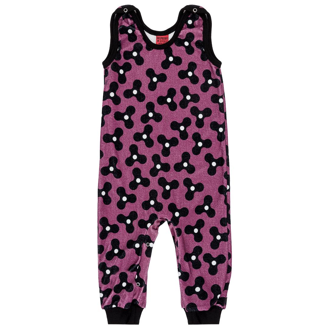 Spinning Windmills Purple Velour Dungarees - 1 Left Size 6-9 months-Raspberry Republic-Modern Rascals