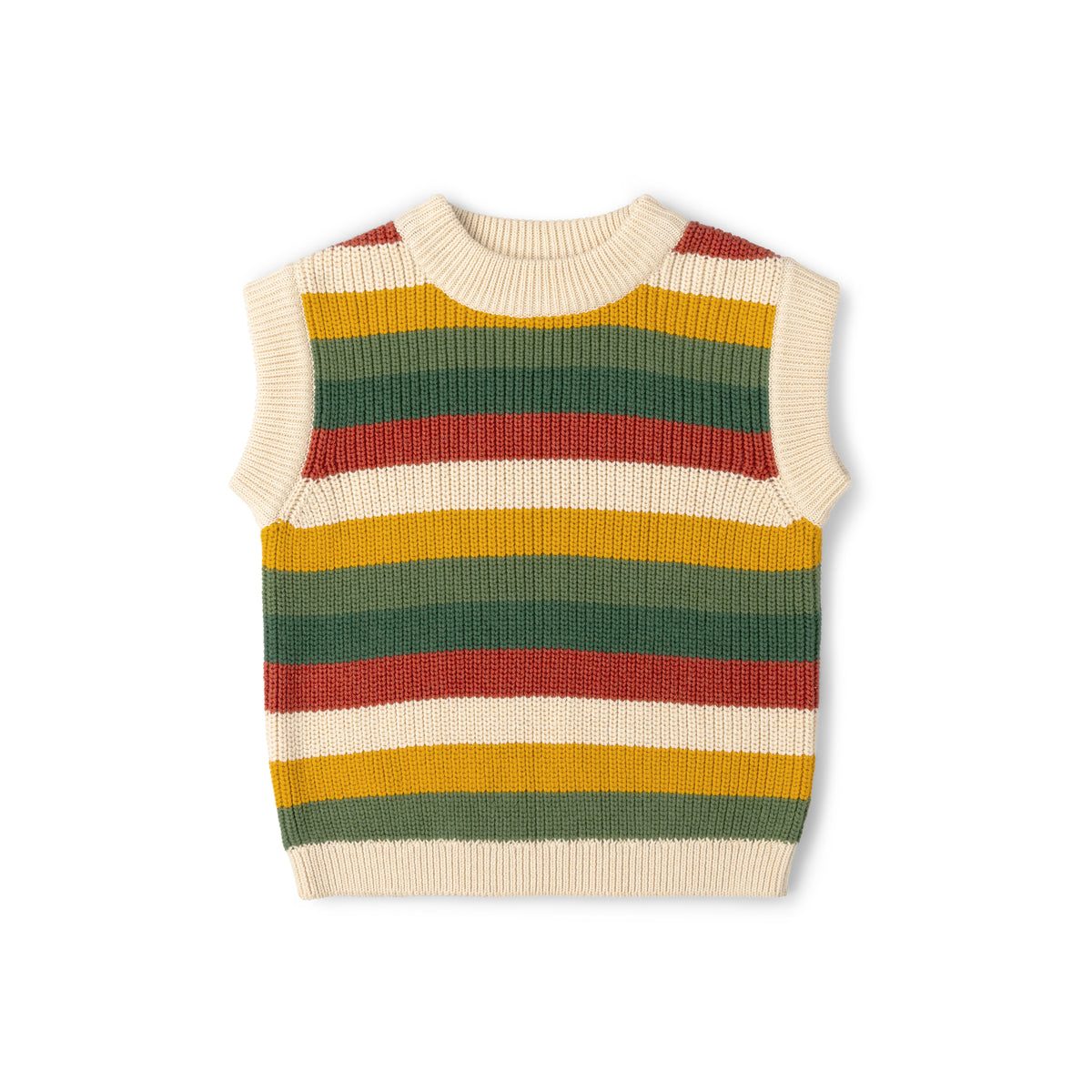 Spring Rainbow Knitted Snuggly Pullover Vest-Little Green Radicals-Modern Rascals