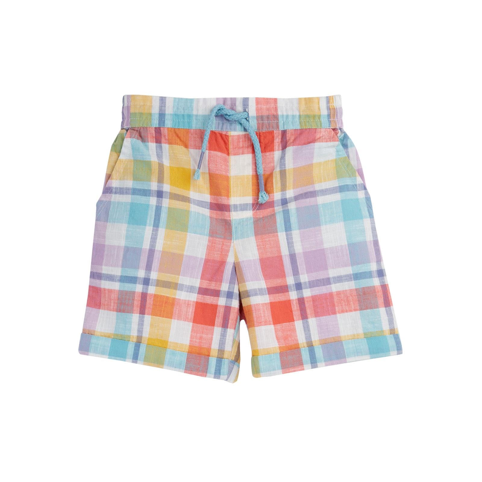Springtime Check Archie Slub Shorts - 1 Left Size 6-7 years-Frugi-Modern Rascals