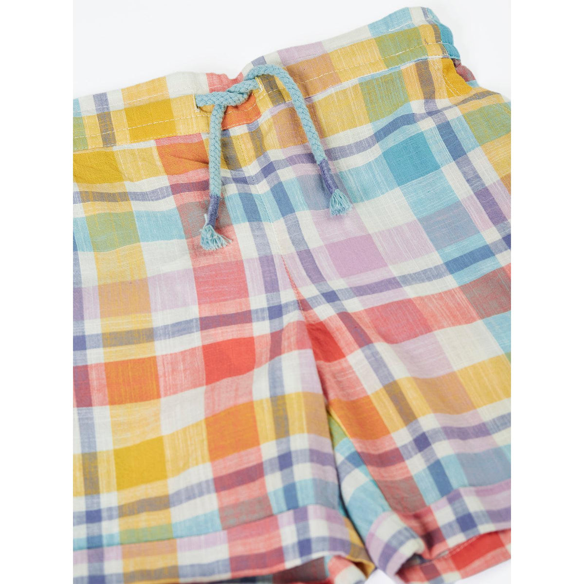 Springtime Check Archie Slub Shorts-Frugi-Modern Rascals