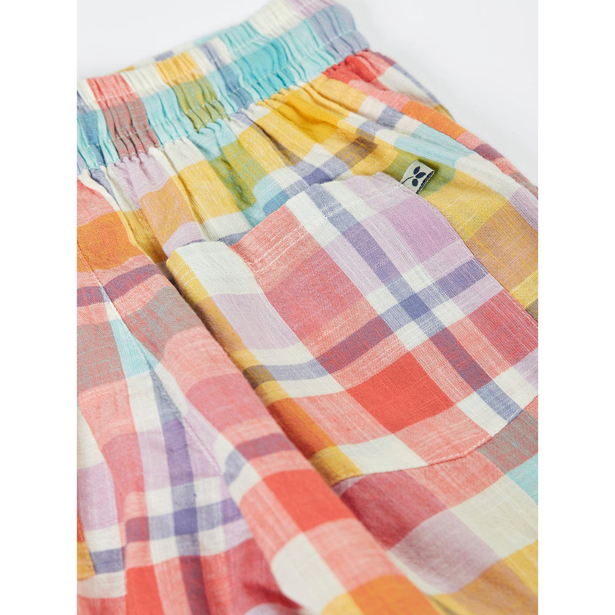 Springtime Check Archie Slub Shorts-Frugi-Modern Rascals