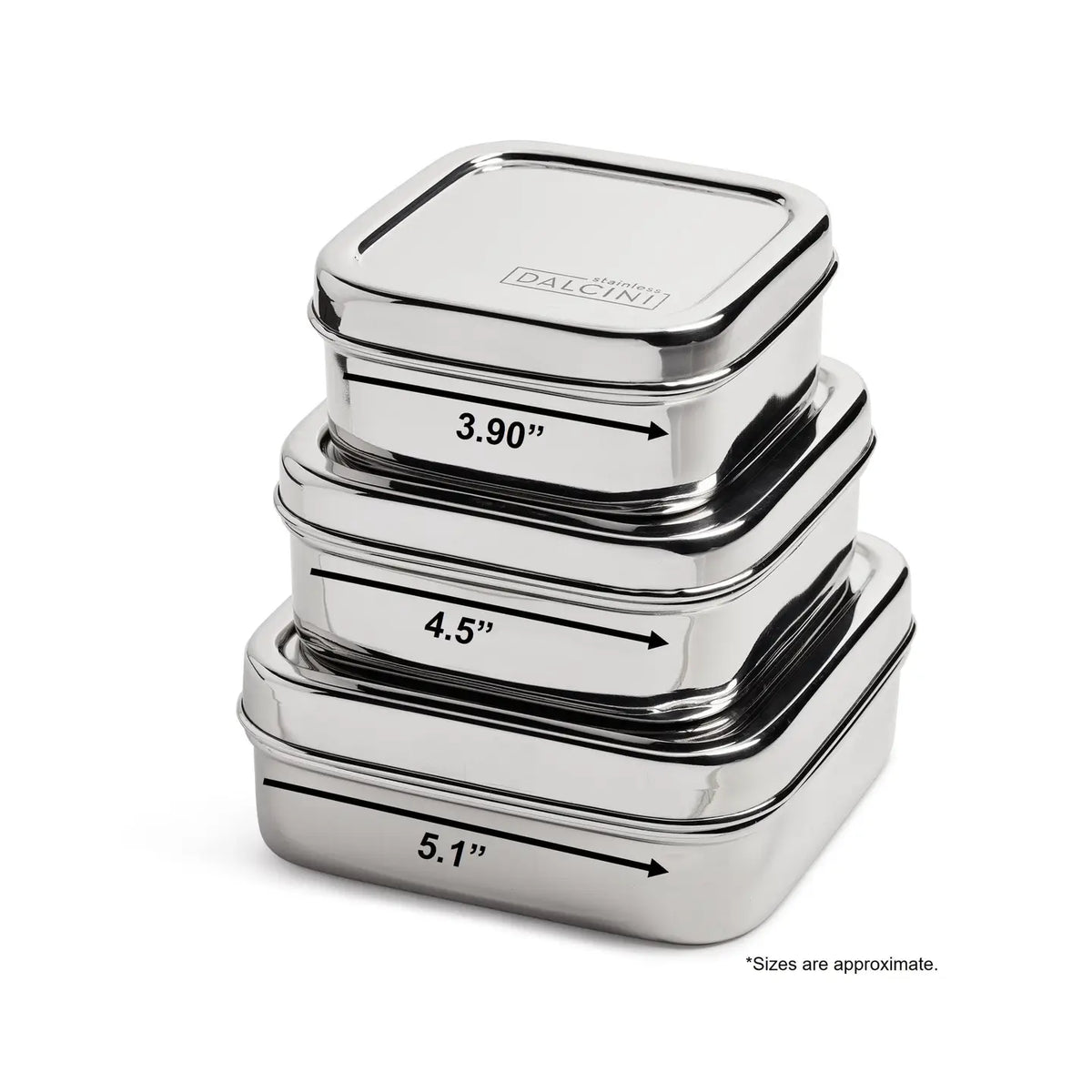 Square Trio | Set of 3 Durable Containers-Dalcini Stainless-Modern Rascals
