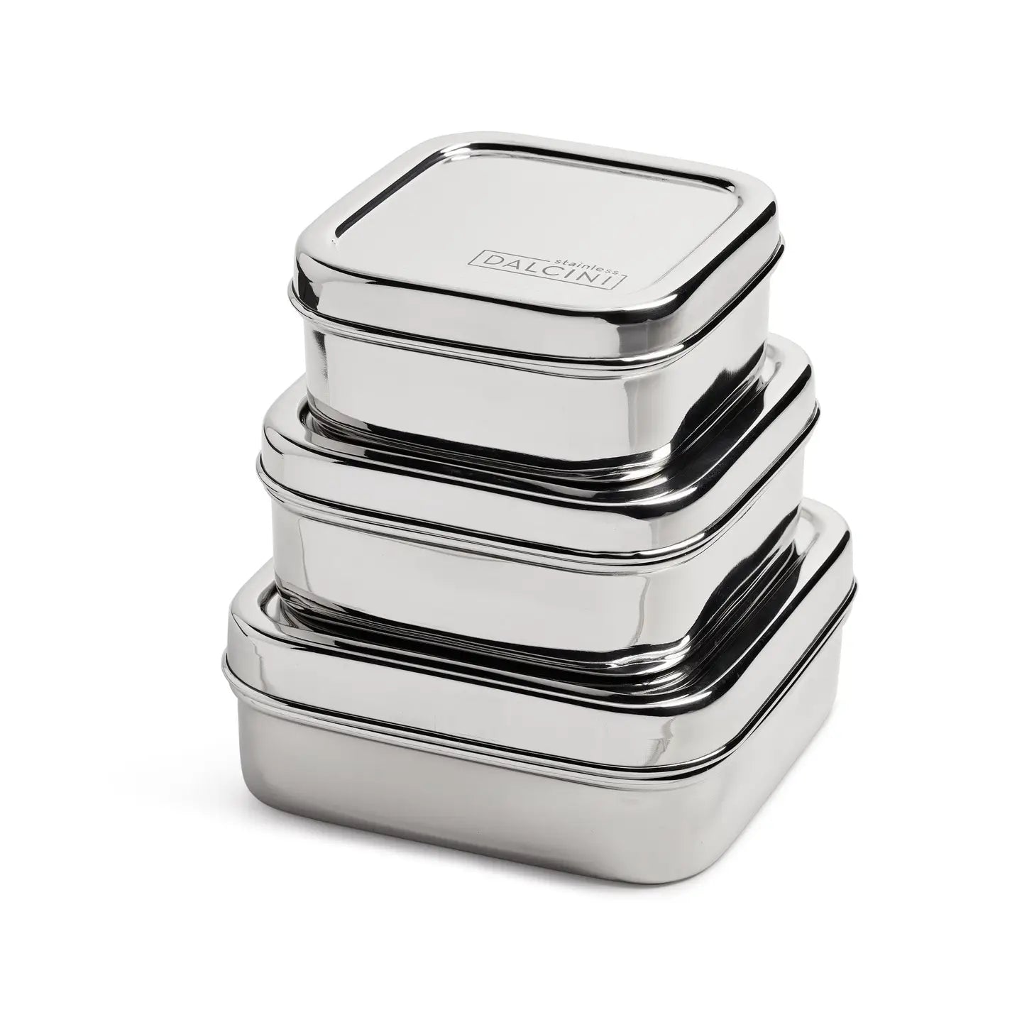 Square Trio | Set of 3 Durable Containers-Dalcini Stainless-Modern Rascals