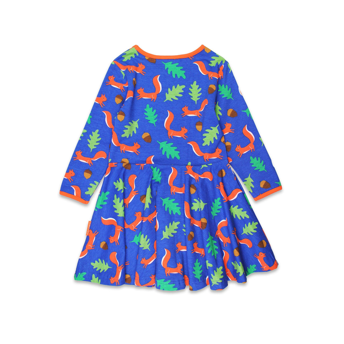 Squirrel Print Long Sleeved Skater Dress-Toby Tiger-Modern Rascals