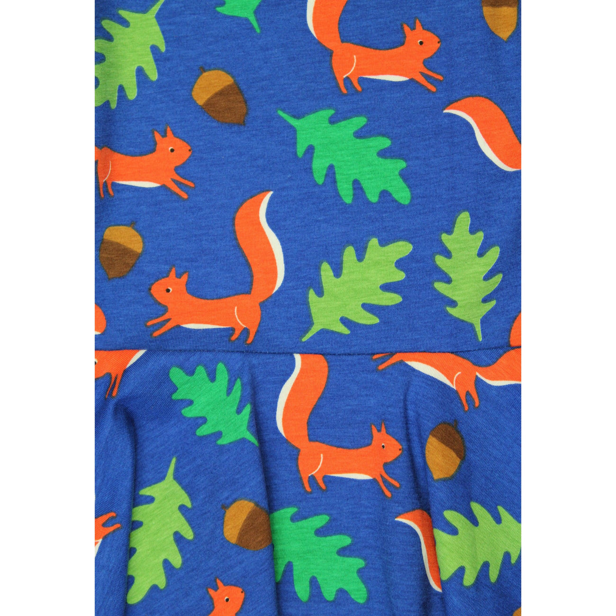 Squirrel Print Long Sleeved Skater Dress-Toby Tiger-Modern Rascals