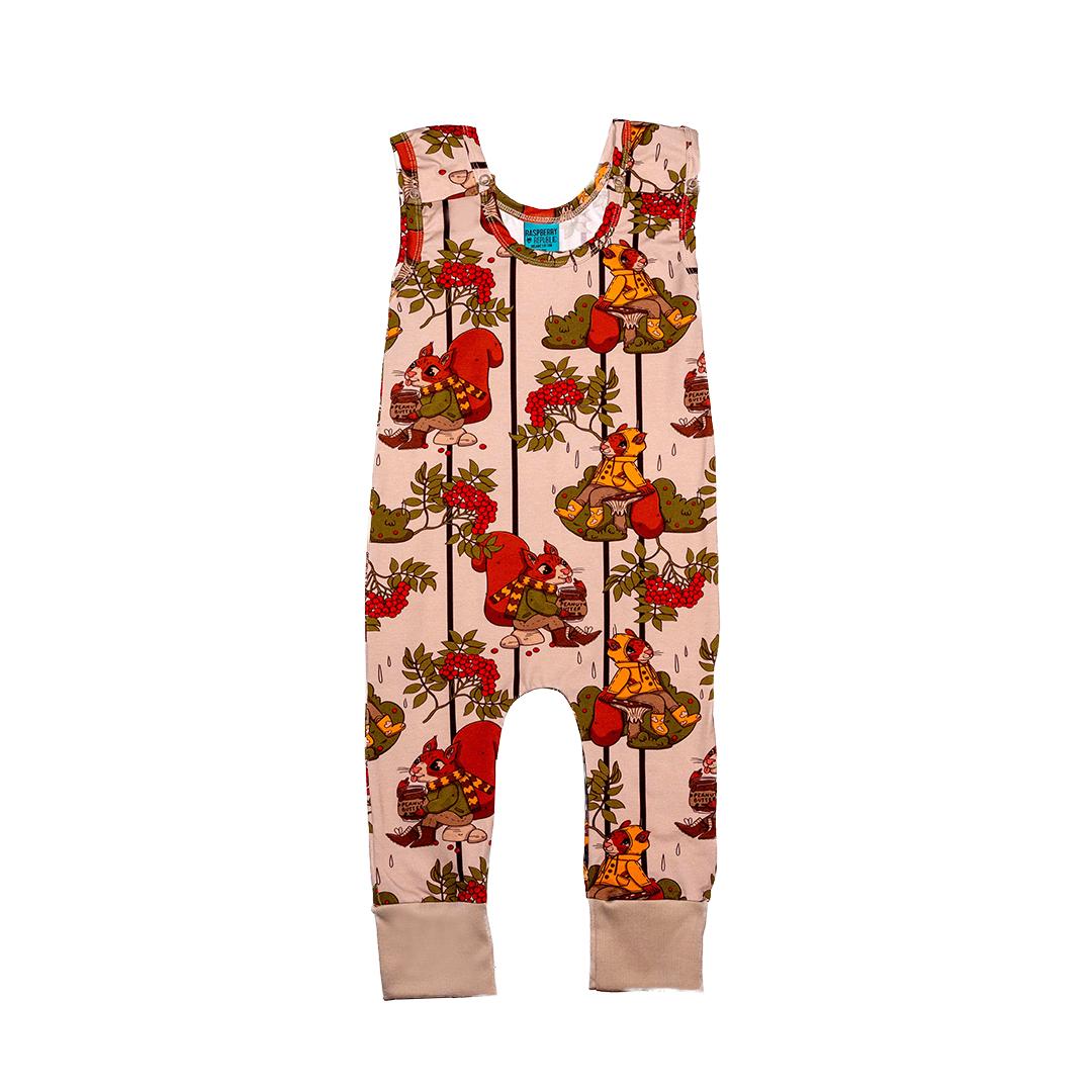 Squirrel Snack Dungarees-Raspberry Republic-Modern Rascals