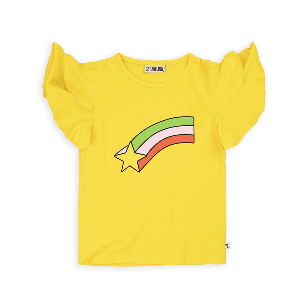 Star Basic Ruffled Short Sleeve Shirt - 1 Left Size 10-12 years-CARLIJNQ-Modern Rascals