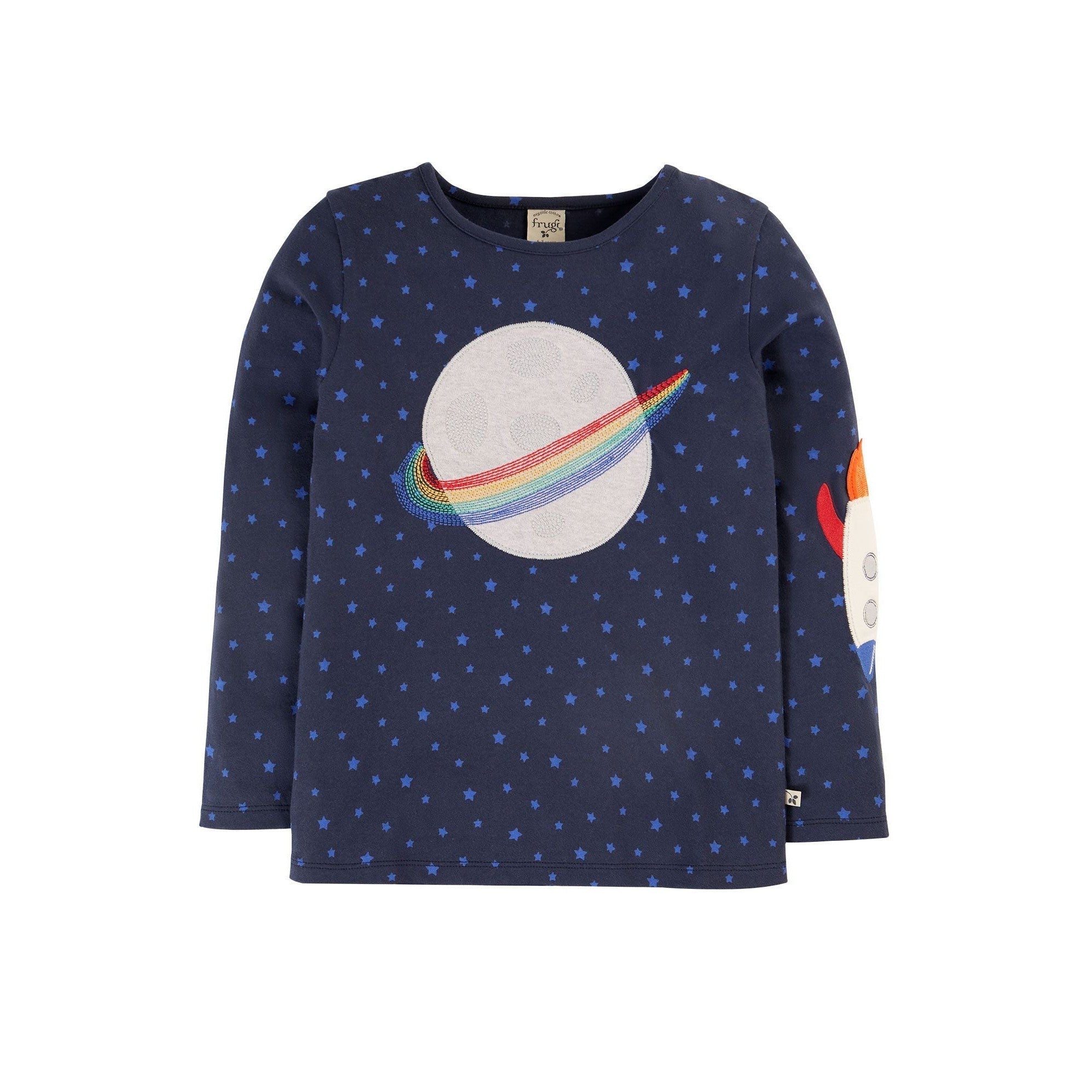 Starry Night/Planet Tully Applique Top - 2 Left Size 2-3 & 4-5 years-Frugi-Modern Rascals