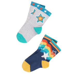 Stars Rock My Socks -2 Pack - 1 Left Size 2-4 years-Frugi-Modern Rascals