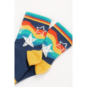 Stars Rock My Socks -2 Pack - 1 Left Size 2-4 years-Frugi-Modern Rascals