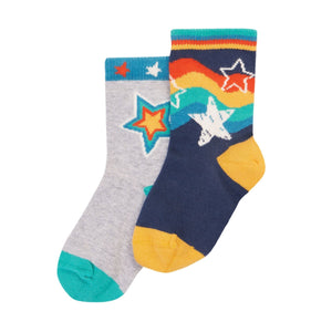 Stars Rock My Socks -2 Pack - 1 Left Size 2-4 years-Frugi-Modern Rascals