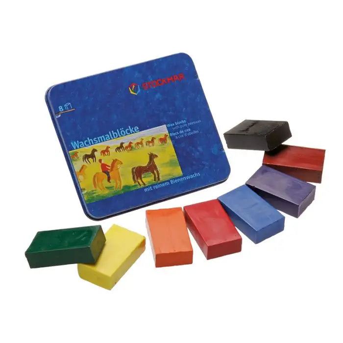 Stockmar Standard Beeswax Block Crayons in a Tin Case - 8 Colours-Stockmar-Modern Rascals