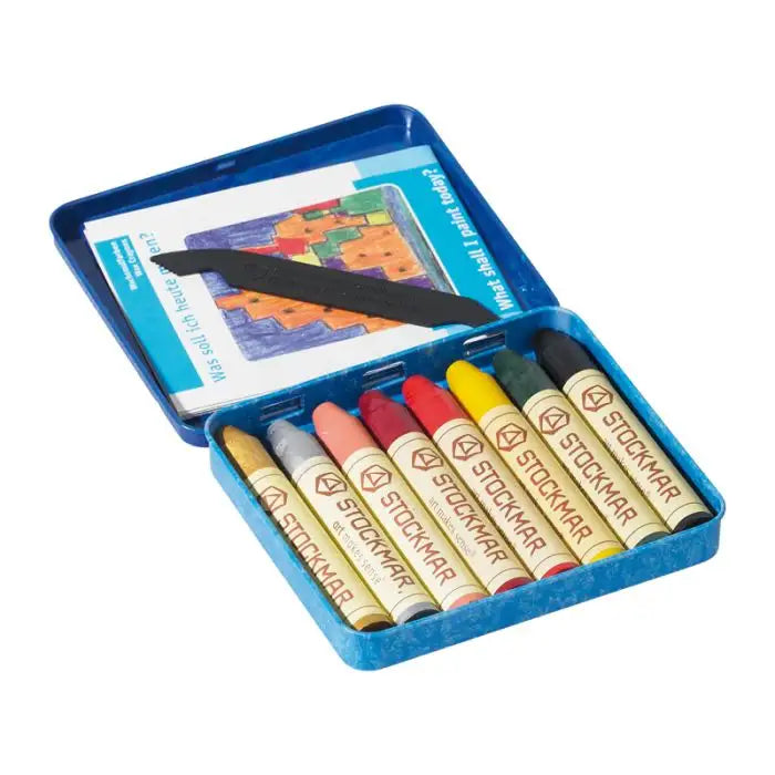 Stockmar Wax Stick Crayons Supplementary #2 Tin Case - 8 Assorted-Stockmar-Modern Rascals
