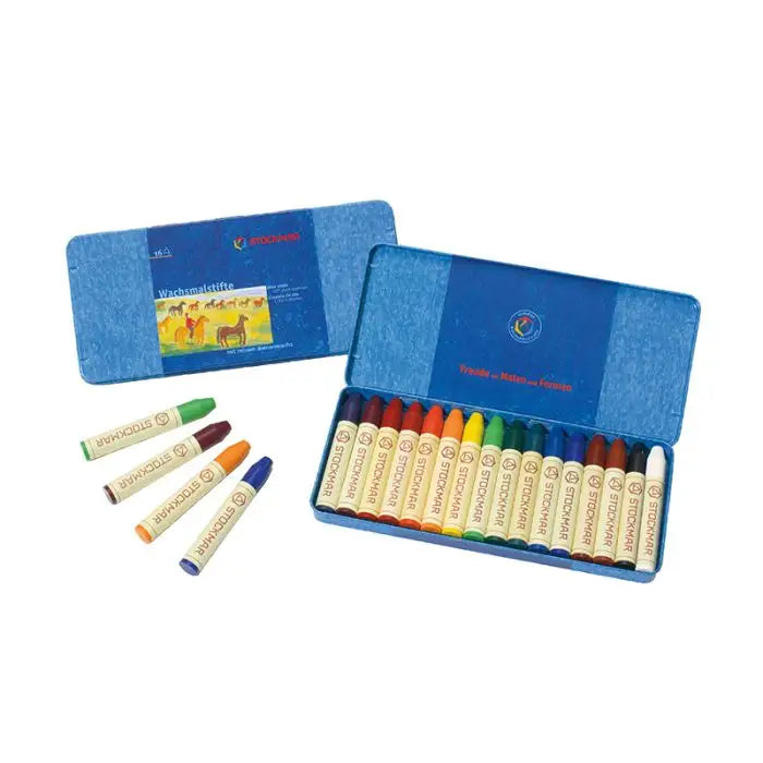Stockmar Wax Stick Crayons Tin Case - 16 Assorted-Stockmar-Modern Rascals