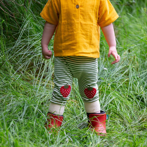 Strawberries Knee Patch Striped Joggers - 2 Left Size 18-24 months & 2-3 years-Little Green Radicals-Modern Rascals