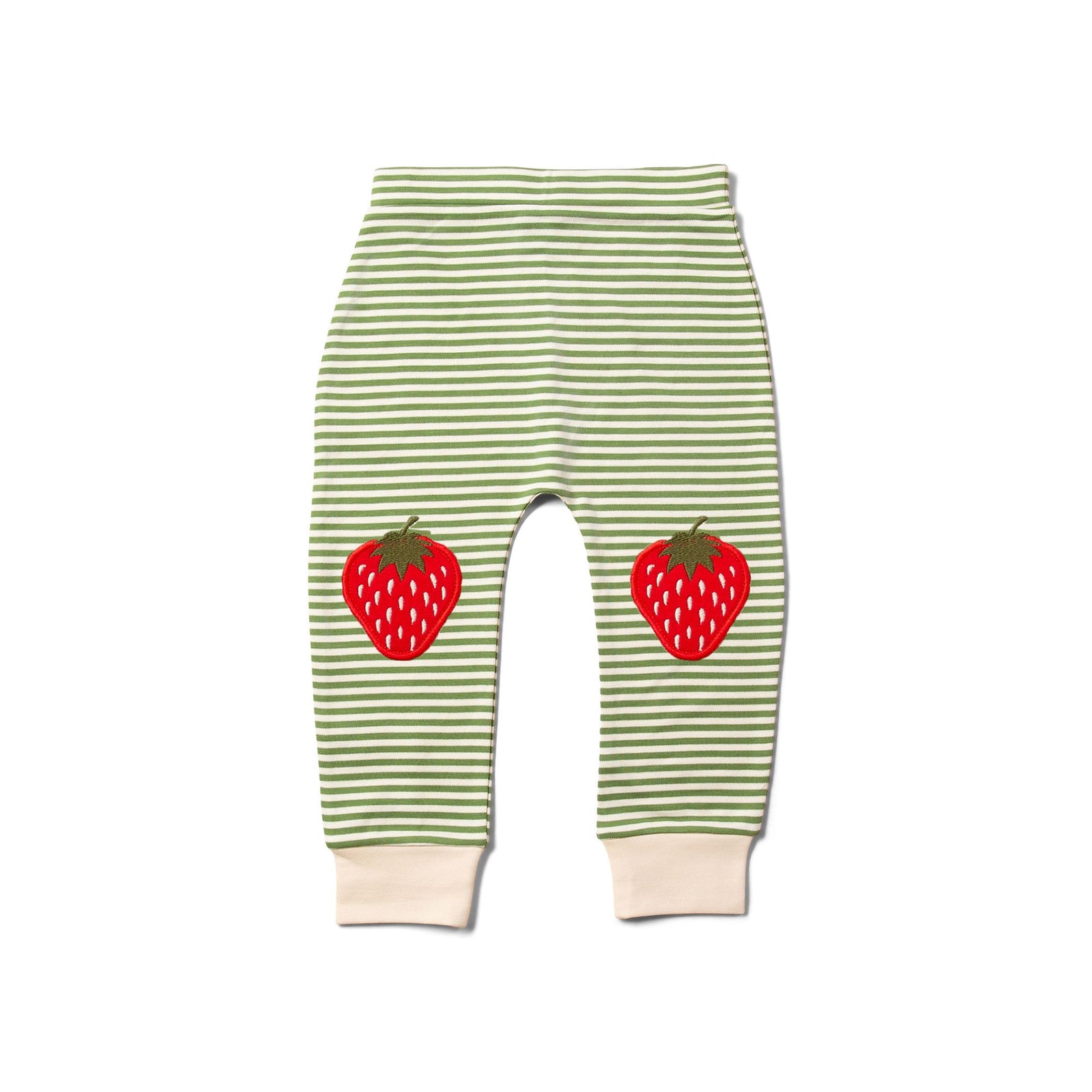 Strawberries Knee Patch Striped Joggers - 2 Left Size 18-24 months & 2-3 years-Little Green Radicals-Modern Rascals