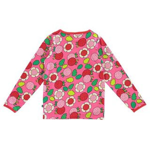 Strawberries Long Sleeve Shirt in Pink - 1 Left Size 9-10 years-Smafolk-Modern Rascals