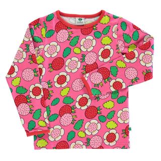 Strawberries Long Sleeve Shirt in Pink - 1 Left Size 9-10 years-Smafolk-Modern Rascals