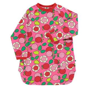 Strawberries Long Sleeve Sweatshirt Dress - 1 Left Size 4-5 years-Smafolk-Modern Rascals