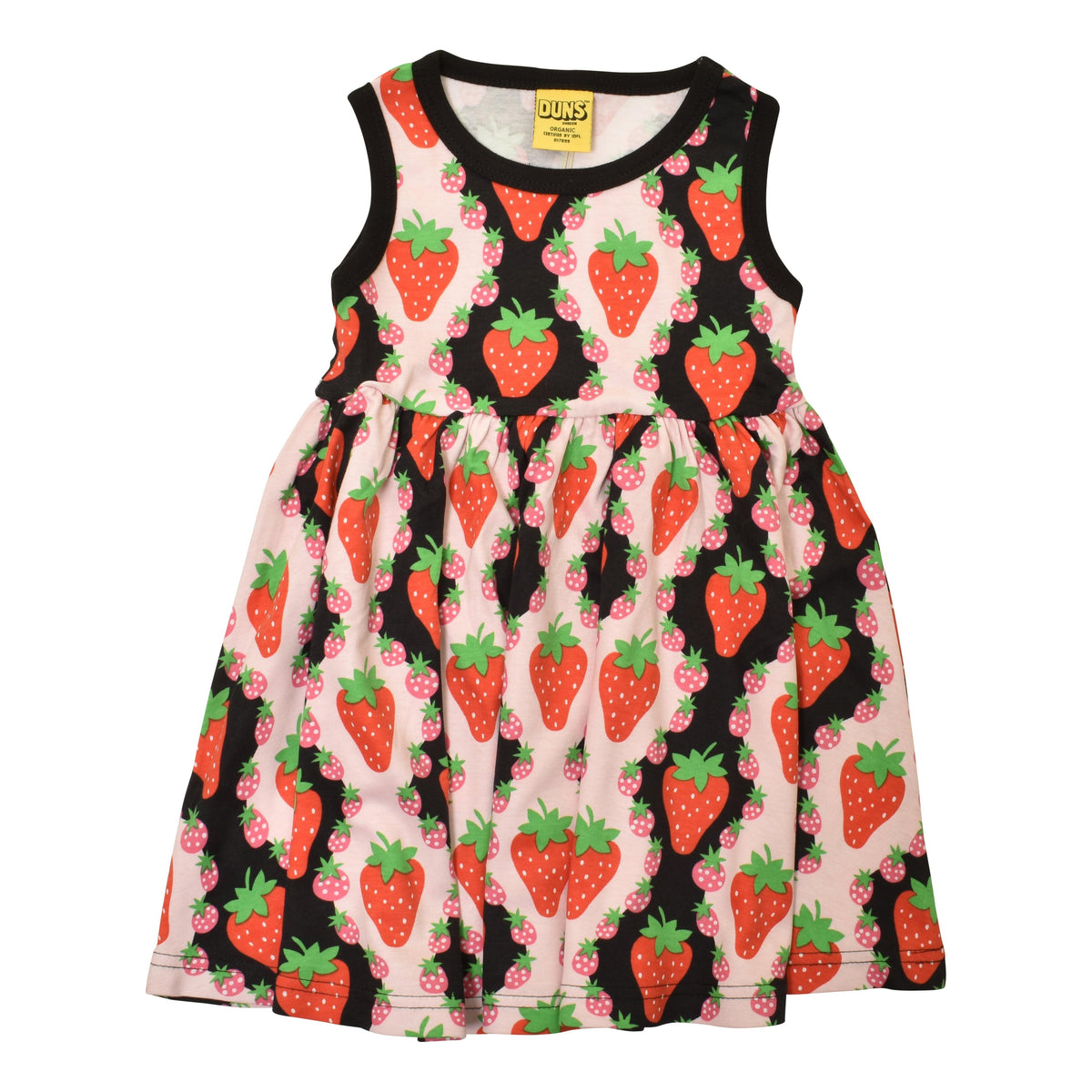 Strawberries - Pink Sleeveless Dress With Gathered Skirt-Duns Sweden-Modern Rascals