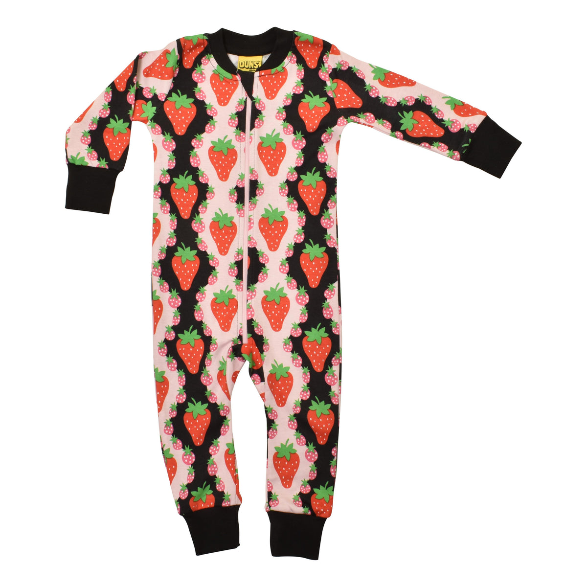 Strawberries - Pink Zippersuit-Duns Sweden-Modern Rascals