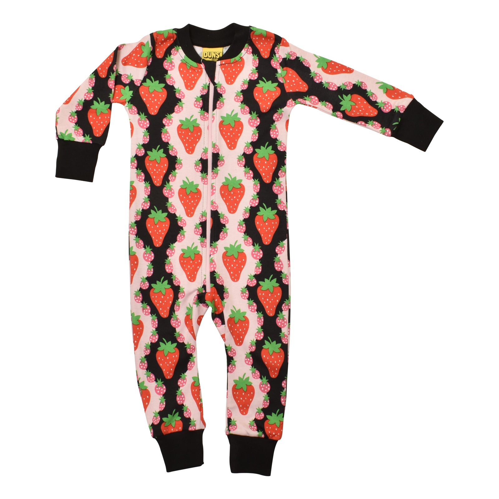 Strawberries - Pink Zippersuit-Duns Sweden-Modern Rascals