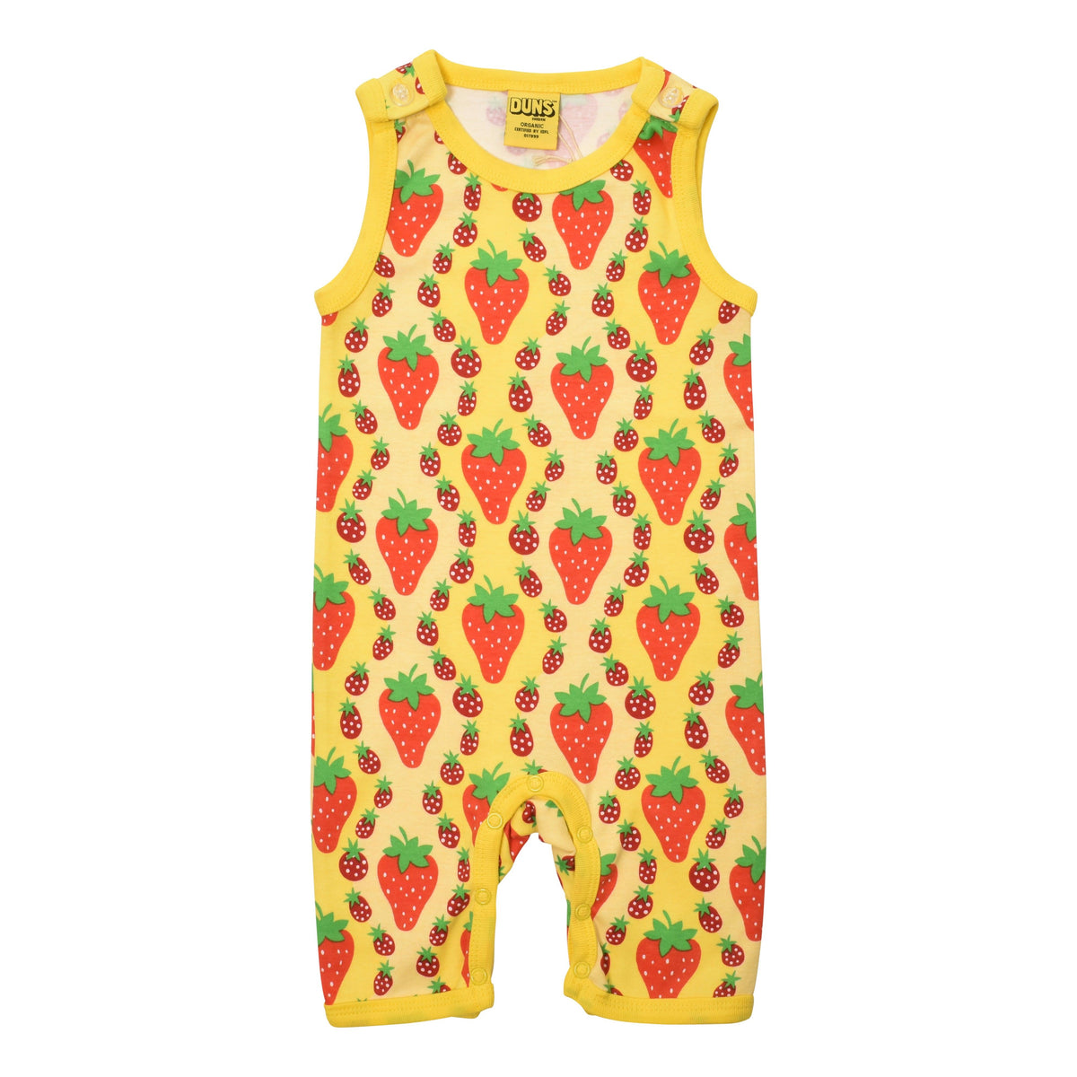 Strawberries - Yellow Summer Dungarees / Playsuit-Duns Sweden-Modern Rascals