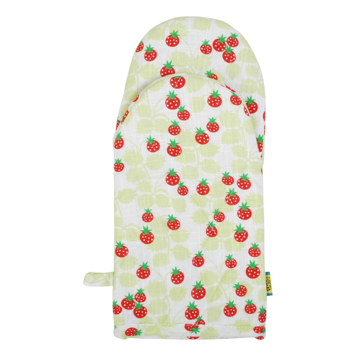 Strawberry Green Oven Mitt (single - cotton/linen blend)-Duns Sweden-Modern Rascals
