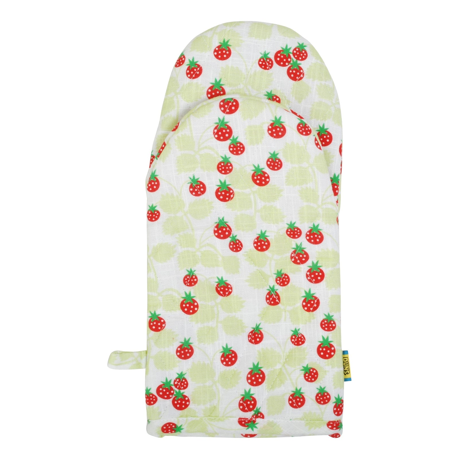 Strawberry Green Oven Mitt (single - cotton/linen blend)-Duns Sweden-Modern Rascals