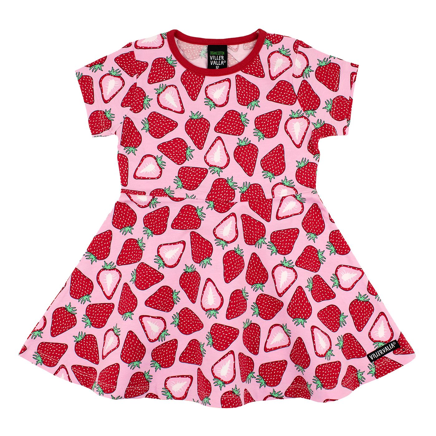 Strawberry Half Circle Short Sleeve Dress - 1 Left Size 10-11 years-Villervalla-Modern Rascals