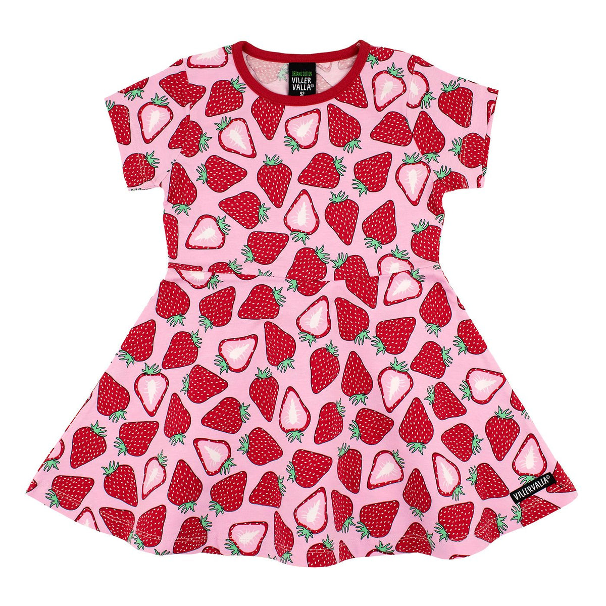 Strawberry Half Circle Short Sleeve Dress - 2 Left Size 10-11 & 11-12 years-Villervalla-Modern Rascals