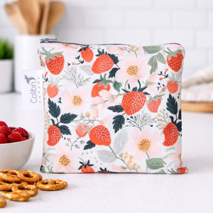 Strawberry Patch Reusable Snack Bag - Large-Colibri-Modern Rascals
