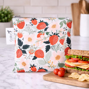 Strawberry Patch Reusable Snack Bag - Large-Colibri-Modern Rascals