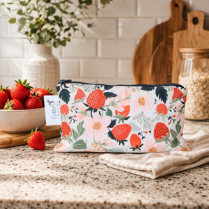 Strawberry Patch Reusable Snack Bag - Medium-Colibri-Modern Rascals