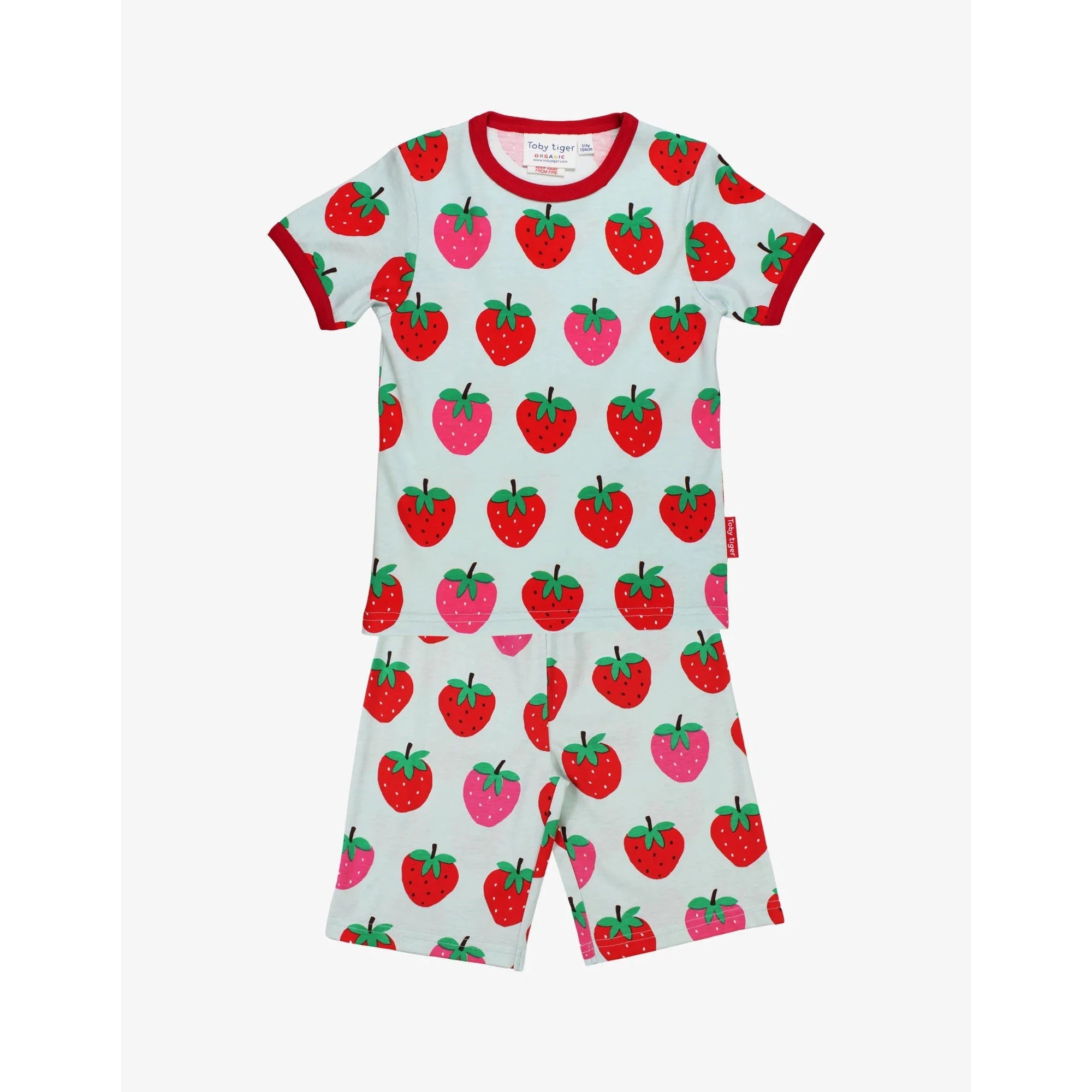 Strawberry Short Sleeve Shirt and Shorts / PJ Set-Toby Tiger-Modern Rascals
