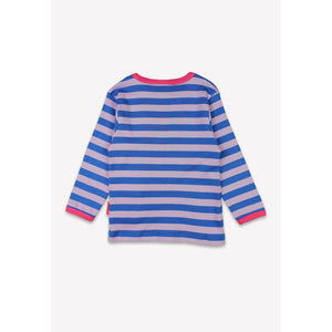 Striped Daisy Applique Long Sleeve Shirt-Toby Tiger-Modern Rascals