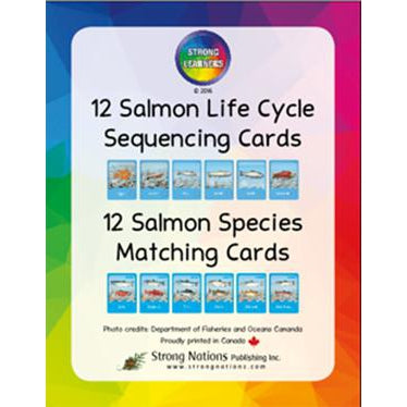 Strong Learners Memory Matching and Life Cycle Cards: Salmon-Strong Nations Publishing-Modern Rascals