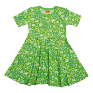 Summer Days - Green Short Sleeve Skater Dress - 1 Left Size 10-11 years-Duns Sweden-Modern Rascals