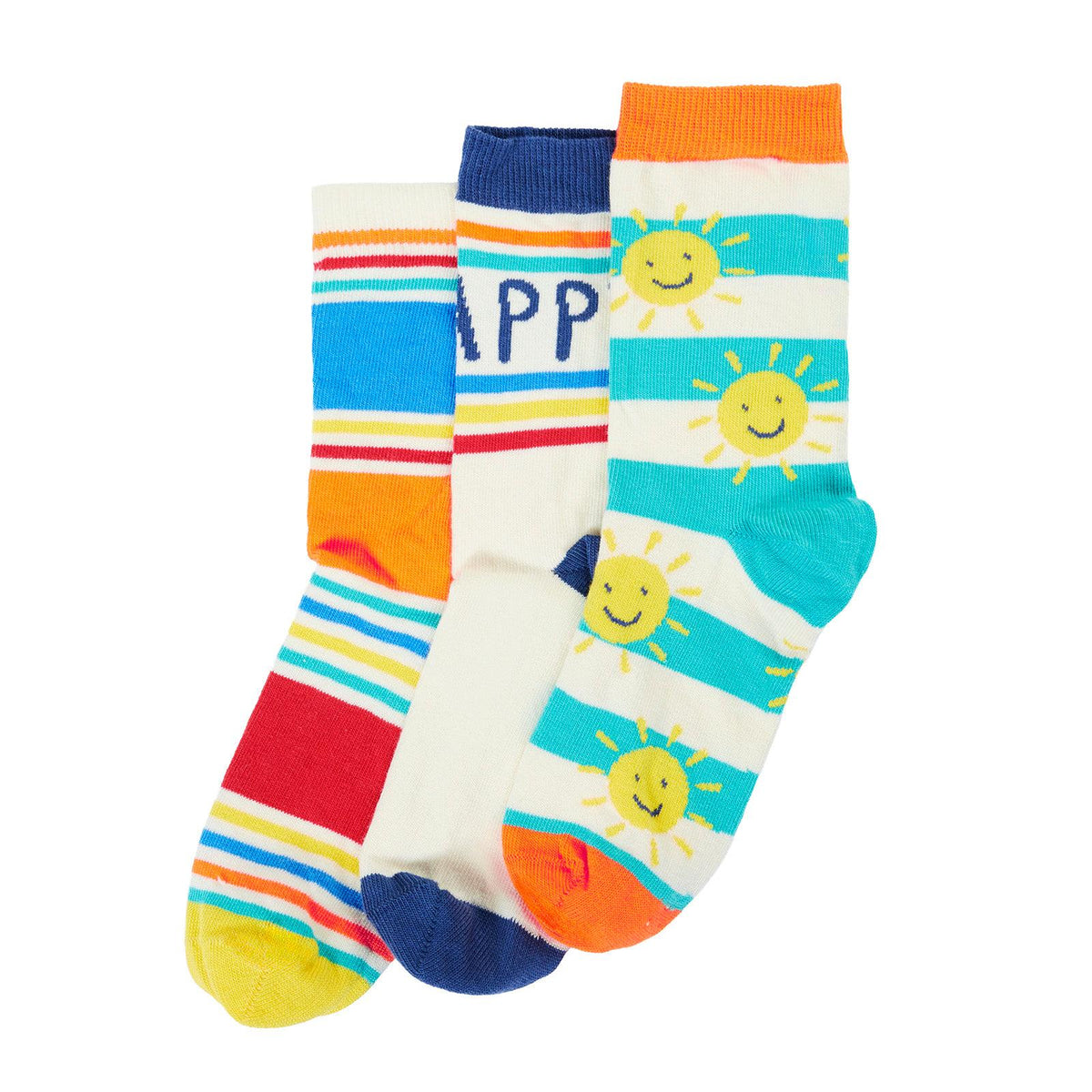 Summer Rock My Socks - 3 Pack - 2 Left Size 2-4 & 6-8 years-Frugi-Modern Rascals