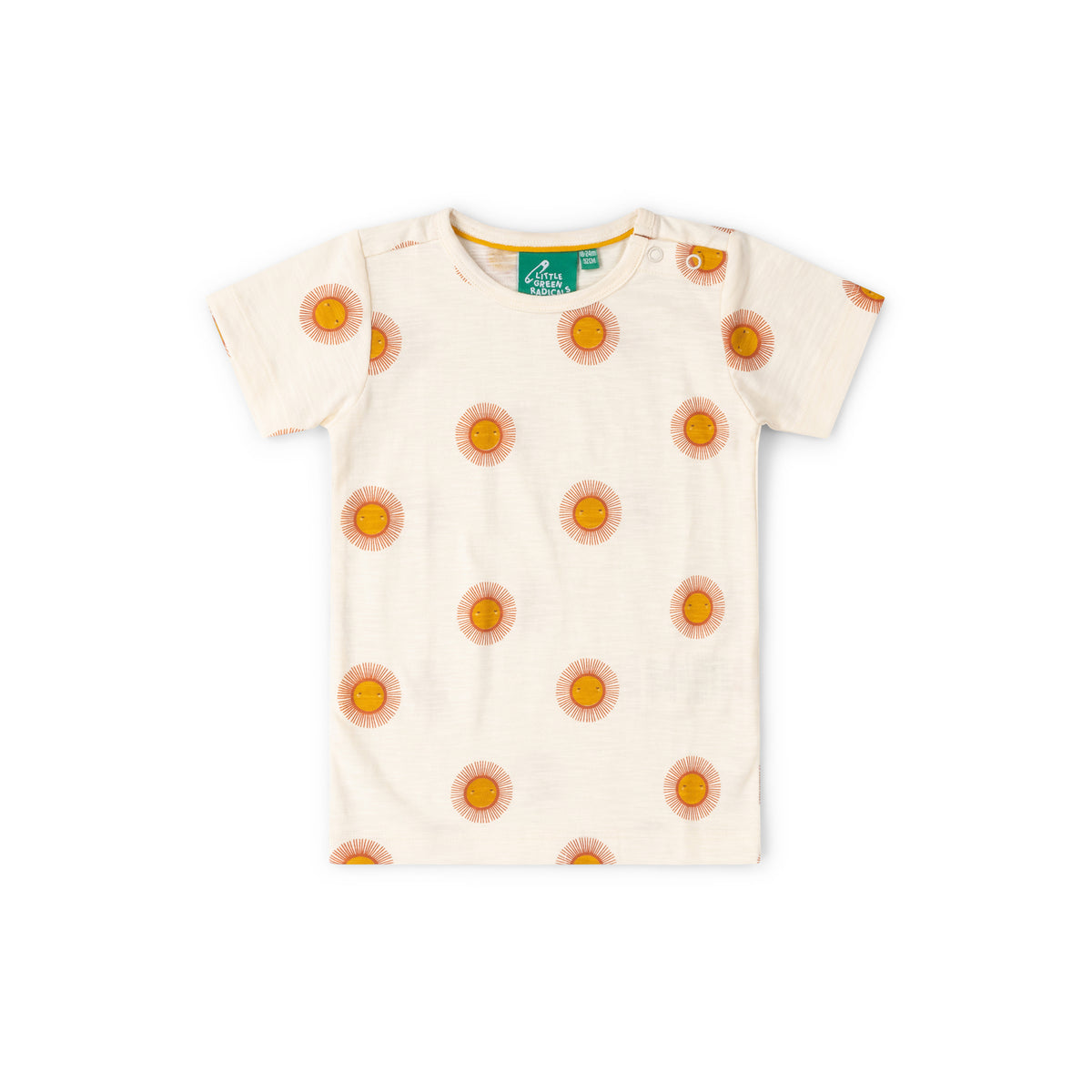 Summer Sun Short Sleeve Popper T-Shirt - 1 Left Size 2-3 years-Little Green Radicals-Modern Rascals