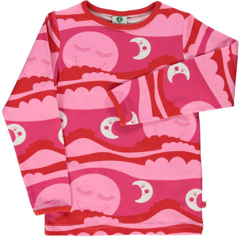 Sun & Moon Long Sleeve Shirt - Sea Pink - 1 Left Size 11-12 years-Smafolk-Modern Rascals