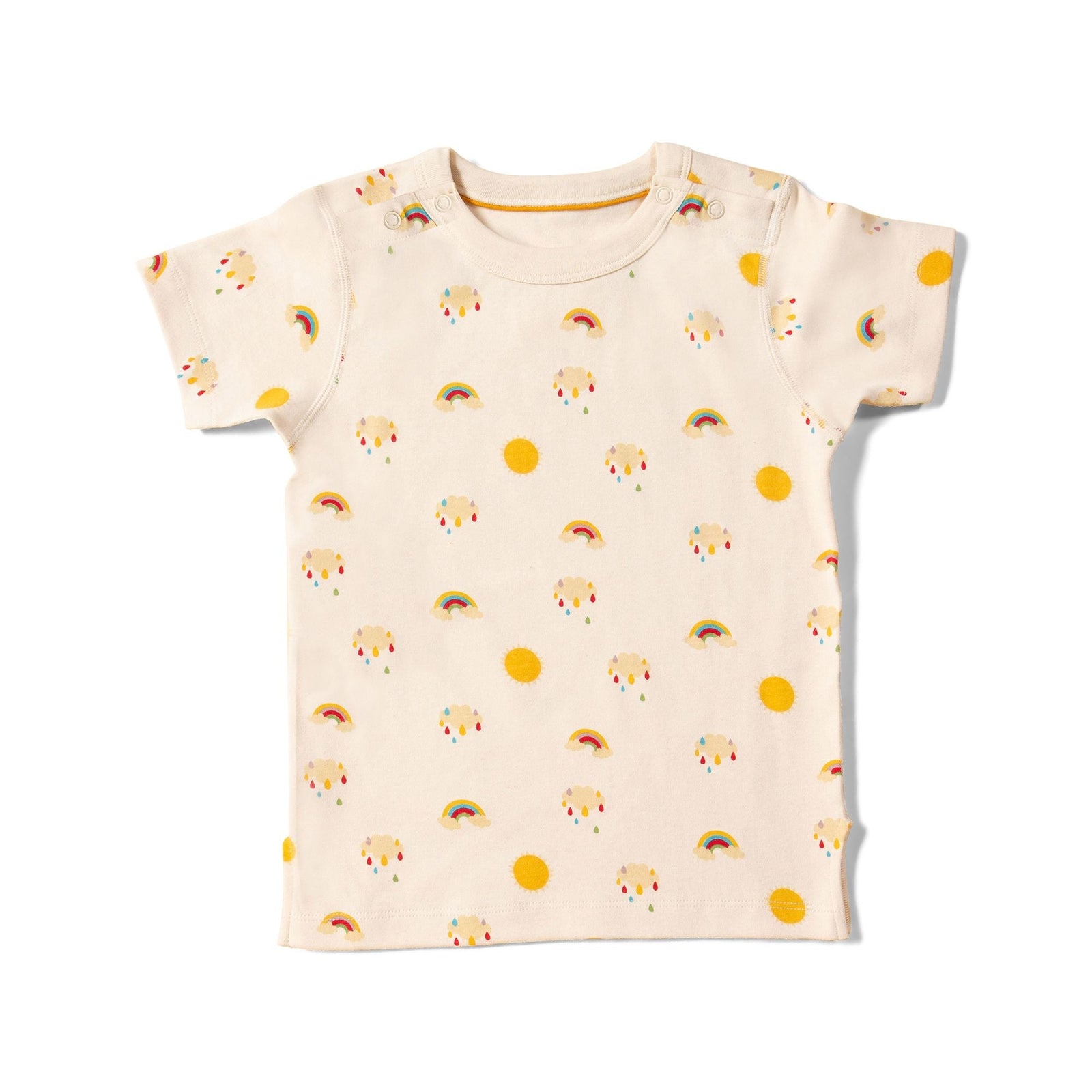 Sunshine & Rainbows Easy Feeding Adaptive Short Sleeve Shirt - 1 Left Size 3-4 years-Little Green Radicals-Modern Rascals