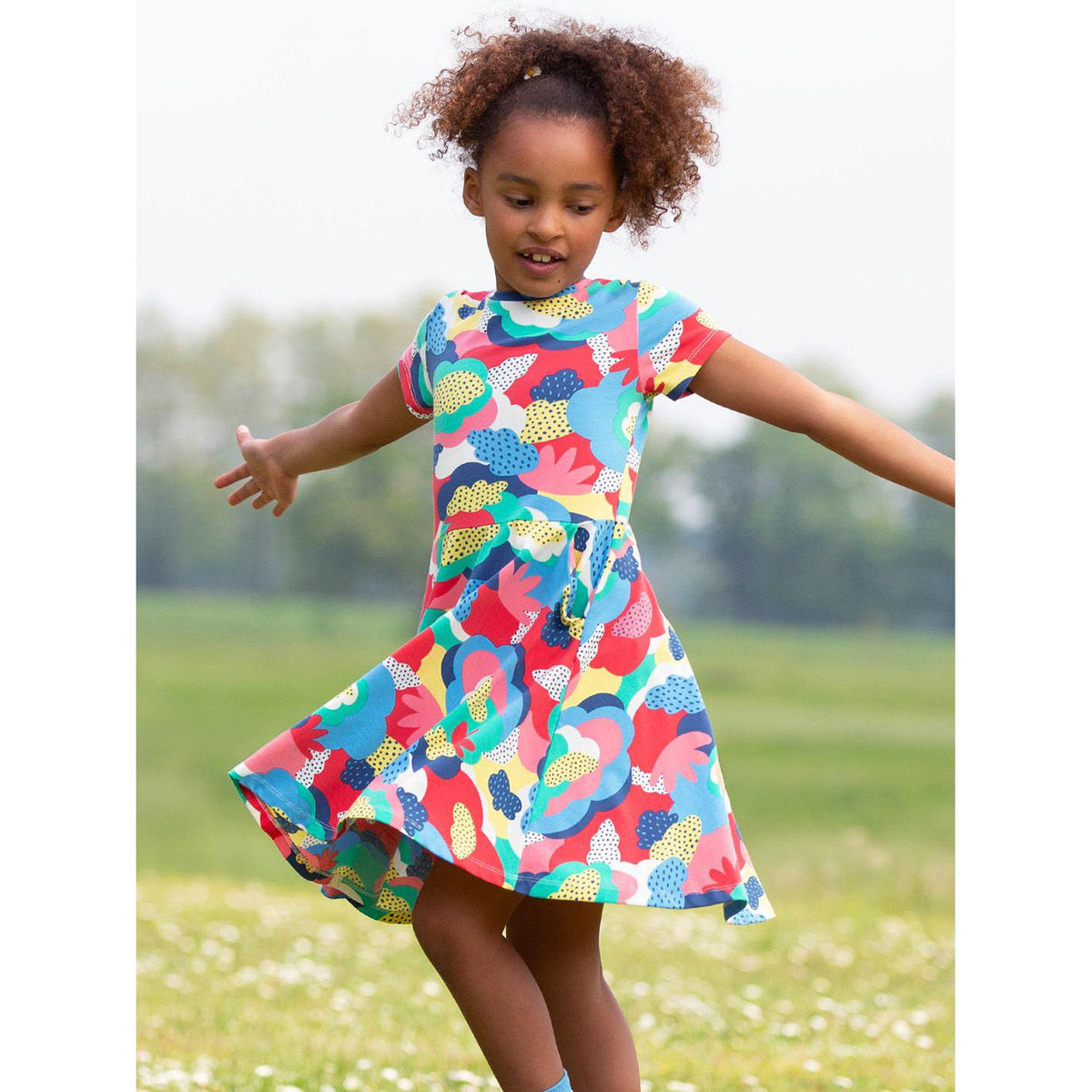 Super Doodle Short Sleeve Skater Dress-Kite-Modern Rascals
