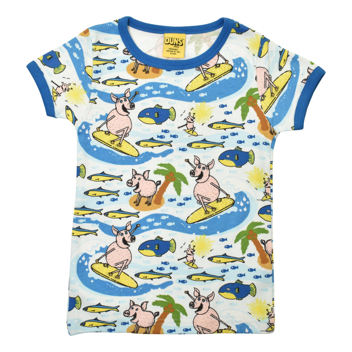 Surf Pig - Blue Short Sleeve Shirt-Duns Sweden-Modern Rascals