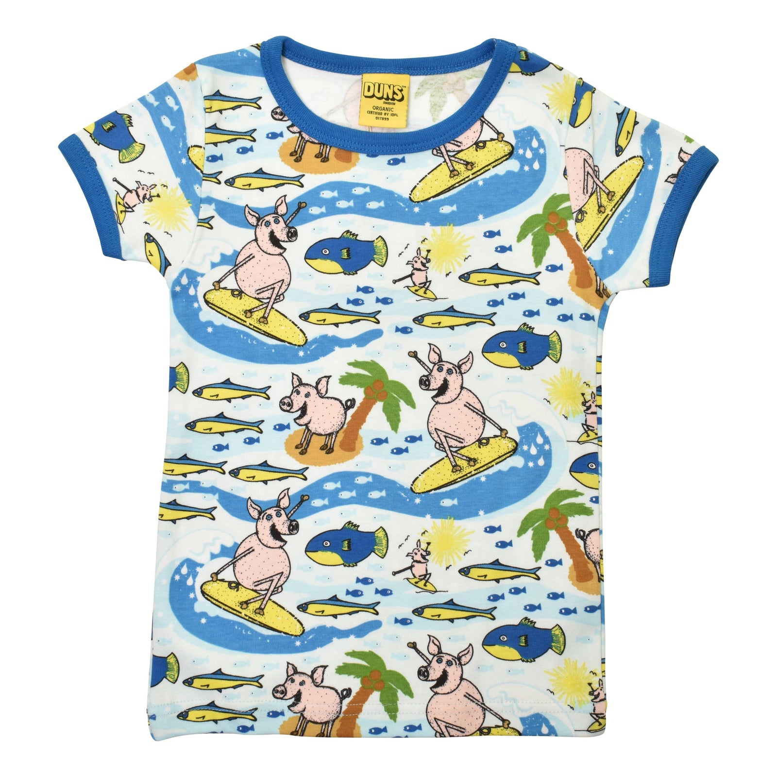 Surf Pig - Blue Short Sleeve Shirt-Duns Sweden-Modern Rascals