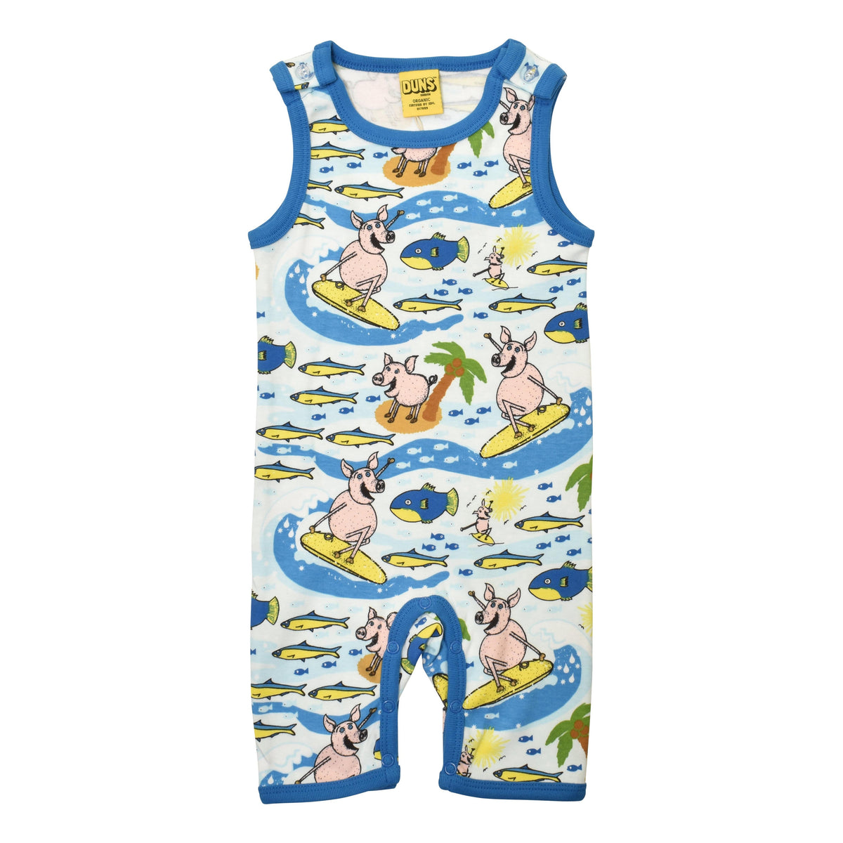 Surf Pig - Blue Summer Dungarees / Playsuit-Duns Sweden-Modern Rascals