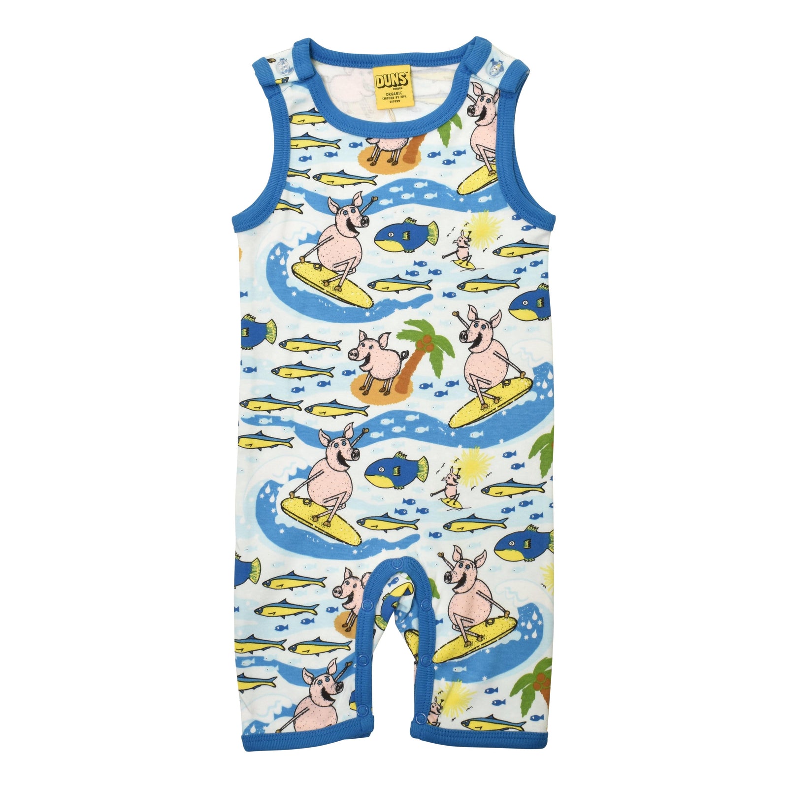 Surf Pig - Blue Summer Dungarees / Playsuit-Duns Sweden-Modern Rascals