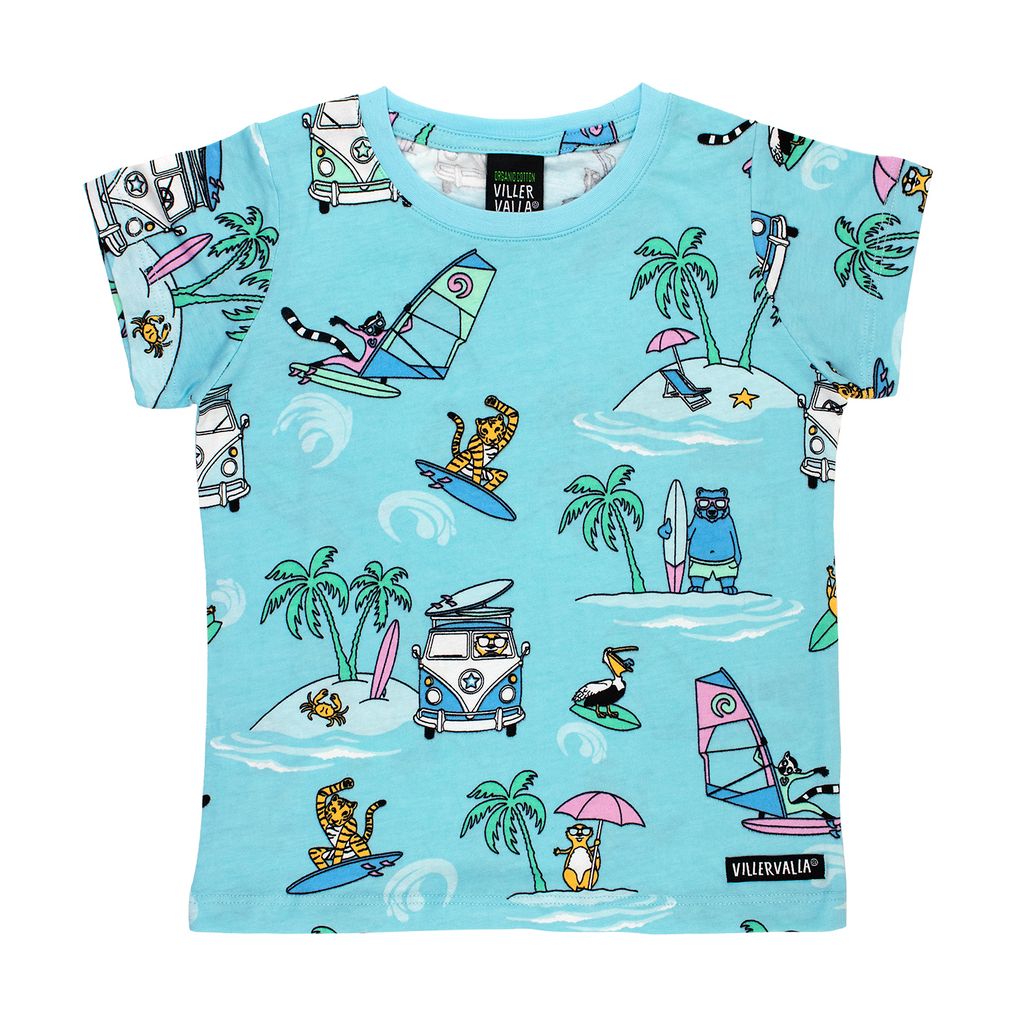 Surf Short Sleeve Shirt - Pool - 2 Left Size 2-3 & 9-10 years-Villervalla-Modern Rascals